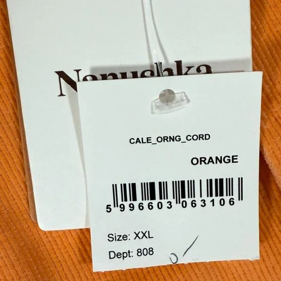Nanushka Cale Cotton Button Up Orange Corduroy Shacket Shirt Mens Sz 2XL NWT Lux